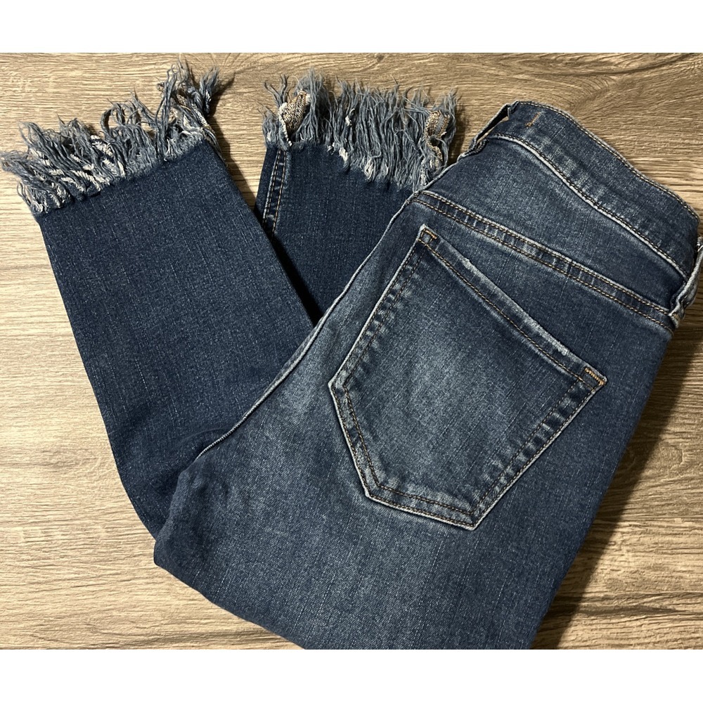 Free People Great‎ Heights Frayed Skinny Mid Rise Jeans Size 25 (26x26)